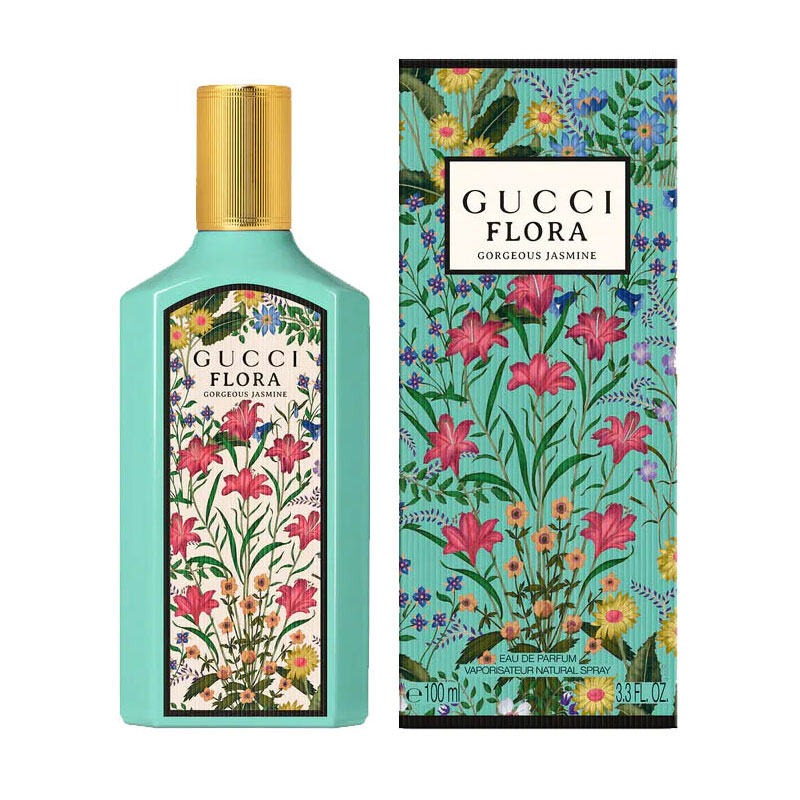 Gucci Flora Gorgeous Jasmine bottla and package