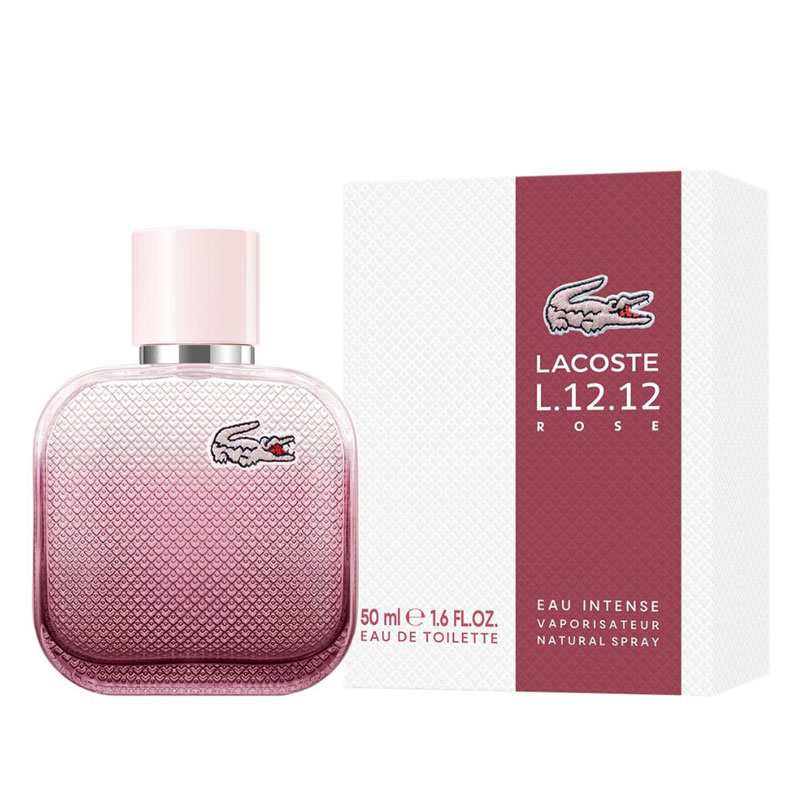 Lacoste L.12.12 Rose Eau Intense For Women a bottle and package
