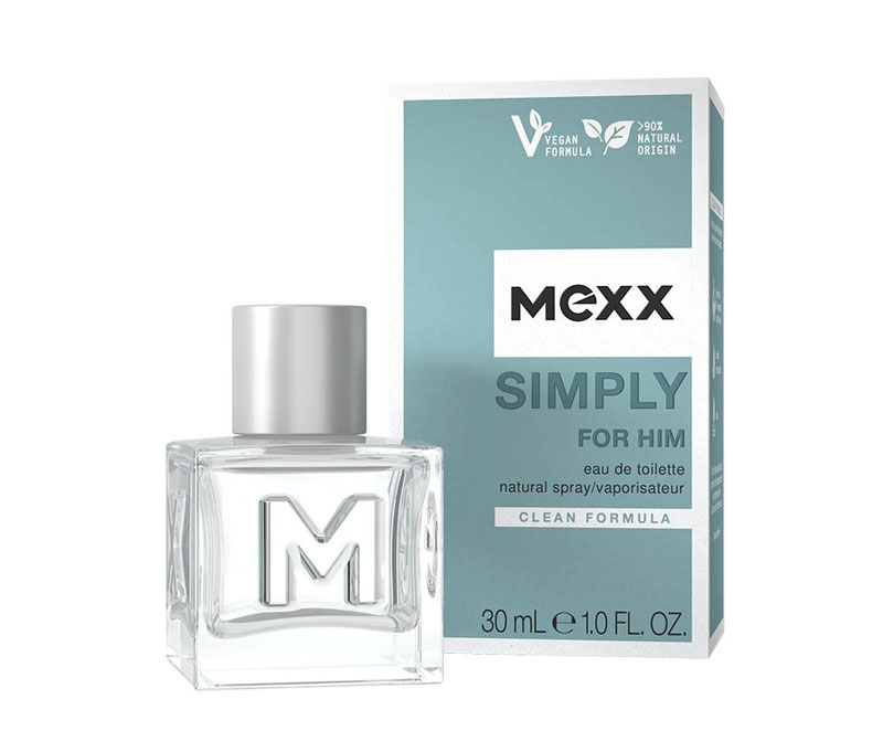 Mexx Simply For Him Eau de Toilette a bottle and package