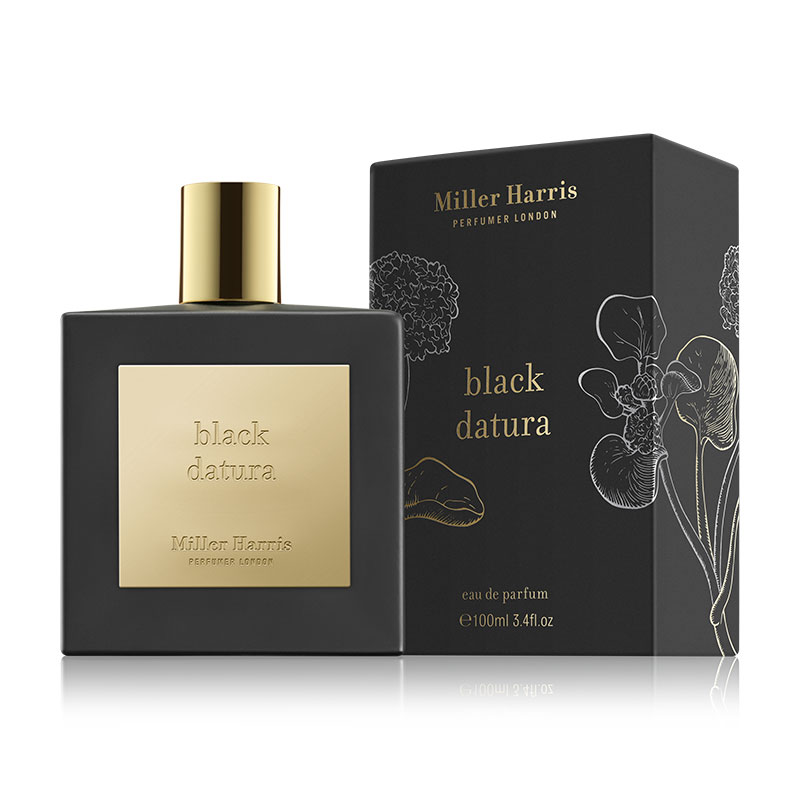 Miller Harris Black Datura a bottle and package